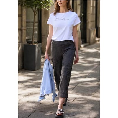 Gestreepte 7/8 broek Wide Legs