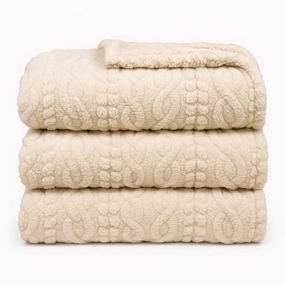 XXL Pluche Plaid 150x200 cm Taupe - Super Zacht en Extra Groot Fleece Deken