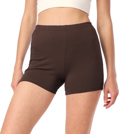 Merry Style MS-MS10-392-LE Dames Leggings - Sport - Vrijetijdsbroek - Hotpants - Shorts - Boxershorts - Kort - Katoen - Bruin - XL