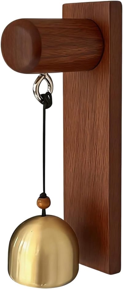 Deurbel Klokkenspel - Winkelbel Geluid Ambacht - Bezoekers Aankondigen - Gereedschapsvrije Installatie - 17H cm - Zwart Walnoot