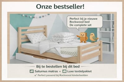 Rockwood® Kinderbed Tim Grey met lattenbodem, matras Saturnus de Luxe