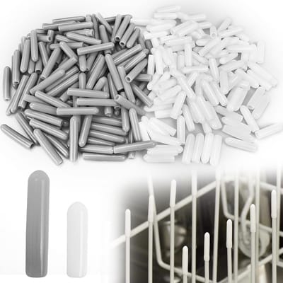 Vaatwasser Mand Doppen - Beschermkappen Mand - Vaatwasser Onderhoud - Roestvrij PVC Materiaal - 240 Stuks - Grijs Wit