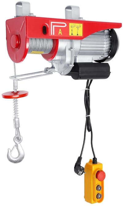 Elektrische takel - Motorlier ketting - Goederen tillen - Dubbele kabel optie - 400 kg draagkracht - Rood