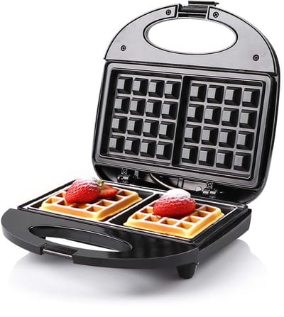 NAXSIR Wafelijzer 750W - 2 wafels - Non-stick Vlakke Platen, Gemakkelijk Te Reinigen, Gemakkelijk Op Te Slaan
