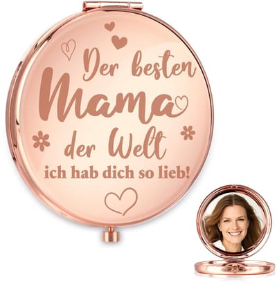 Dailygoods- Zakspiegel Roségoud - Make-up Spiegel - Vergrotingsdesign - Cadeau voor Moeder - Persoonlijk Cadeau - Fluwelen Zakje - Make-upspiegel