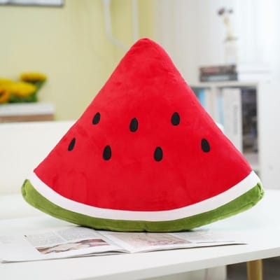 Coussin décoratif pastèque peluche jouet poupée coussin de canapé poupée pour enfants poupée apaisante cadeau d'activité Triangle 50cm (0.4kg) red