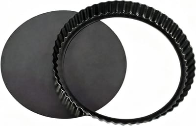 SnelShoppen - Speciale Vormen Fruit Tart Mold 9 inch - Verwijderbare Losse Bodem - Non-Stick Koolstofstaal Bakpan voor Taarten, Quiches, Brownies - Pr