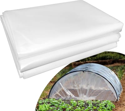Kasfolie - Plastic kasfolie - 6 mm - PE - 3 x 6 m - Water-, zon-, vorst-, wind- en stofbestendig - Stevig en duurzaam - Geschikt voor winterkassen, landbouwbeplanting, tuinieren en doe-het-zelfprojecten - Transparant