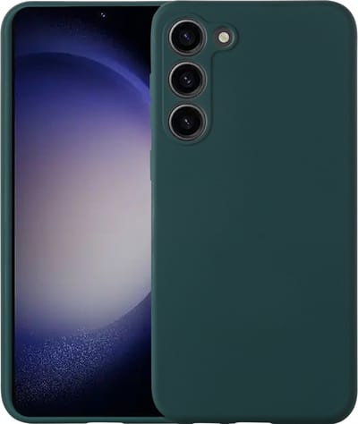 Geschikt voor Samsung Galaxy S23 hoesje siliconen suède backcover met microvezel laag – Groen