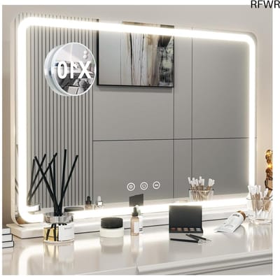 Dimbare Make-up Spiegel met LED Verlichting en Geheugenfunctie - Wandmontage en Touch Control