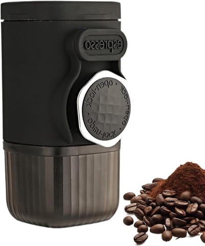 Draagbare Koffiezetter - Reis Koffiemachine Handmatig - Verse Koffie Maken - Hogedruksysteem Snel - 100 ml - Zwart