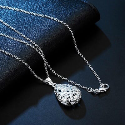 Street Trend 925 Sterling Zilver Hol Waterdruppel Hanger Kettingen Voor Vrouwen Mode Feest Bruiloft Verloofd Sieraden Cadeaus 45cm black