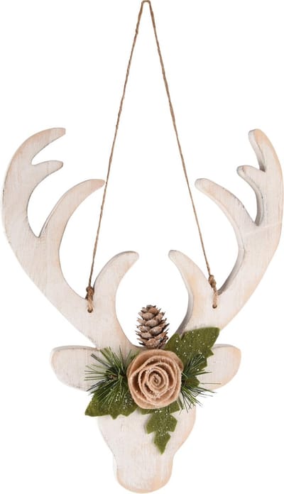Dekoratief | Hanger rendier, naturel, hout, 23x30cm | A245364
