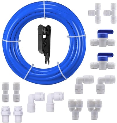 Dailygoods- Aansluitset 10 Meter - Universele Waterinlaat Pijp - 14 Stuks RO Waterfilter Fitting - Push-Fit Technologie - Voedselveilige Materialen - Lekvrij - Wateraansluitset