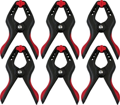 Benson Zeilklemmen/veerklemmen - 6x - kunststof - 15 cm - profi lijmklemmen met rubber heft