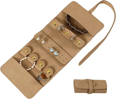 Juwelendoos Rol - Reis Organizer - Sieraden Opbergen - Fijne Afwerking - 24 cm - Khaki