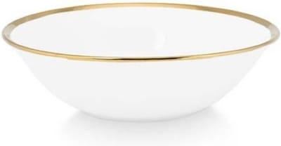 Set van 2 bowls dia 15 cm - wit met goud randje - VT wonen