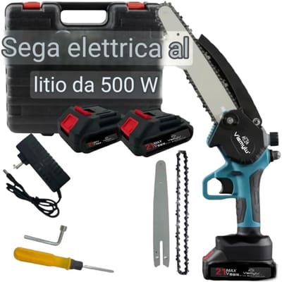 Mini Kettingzaag - Accuzaag Snoeien - Takken Zagen - Borstelloze Motor - 8 inch - Zwart