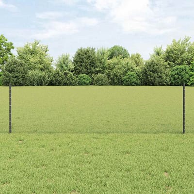 vidaXL - zeshoekig - gaasgek - met - palen - 25 - x - 0,6 - m - PVC-Coated - Staal - Grijs