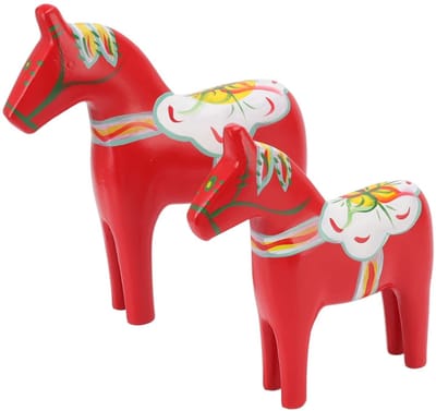 Dailygoods- Dala Paard Handgemaakt - Houten Beeldje - Decoratie - Souvenir - Kunst - Rijke Kleuren