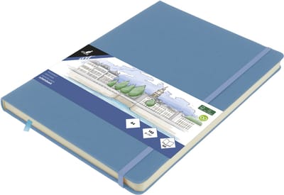Kangaro schetsboek - A4 - sky blue - met elastiek en lint