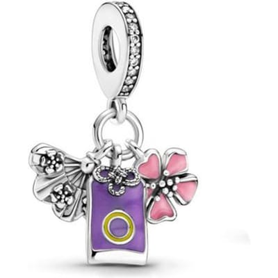 Verkoop 100% 925 Sterling Zilveren Bloem Klavertje Vier Schelp Charm Fit Originele Armband Maken DIY Sieraden voor Vrouwen gray