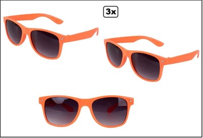 3x Bril Blues brother oranje - Koningsdag WK Sport Bril movie festival thema feest fun party zonnebril