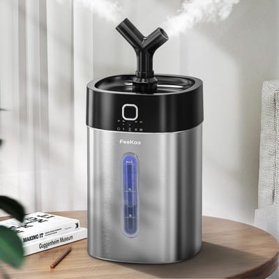 Luchtbevochtiger 4L - Vernevelaar Cool Mist - Slaapkamer Woonkamer - Vaatwasmachinebestendig Roestvrijstaal - Grote Kamer - Zwart