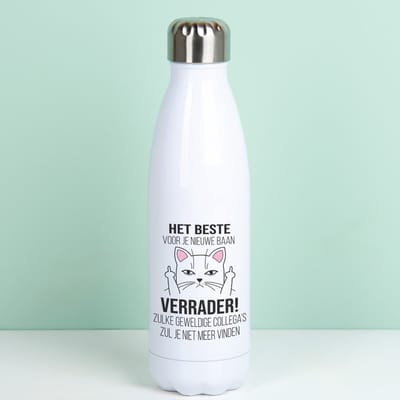 Thermosfles Het beste voor je nieuwe baan - Wit van Ditverzinjeniet