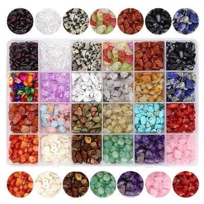 1200 Stuks Kralenset - Edelstenen Kralen set - Armbandjes maken meisjes - Oorbellen maken kralenset - Armbandjes maken meisjes - Kralenketting – Kralendoos - LOUZIR