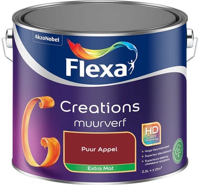 Flexa - Creations Muurverf Extra Mat - Puur Appel - Mengverf - 2,5 L