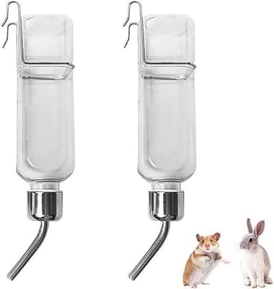 GELLDG 2 stuks Konijnenwaterflessen - Huisdierwaterflessen - Hangend type - 350 ml - Automatische huisdierwaterflessen - Geschikt voor knaagdieren, konijnen, hamsters, chinchilla's, cavia's