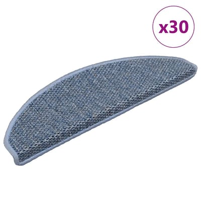 vidaXL - Trapmatten - zelfklevend - Sisal-Look - 30 - st - 65x21x4 - cm - blauw