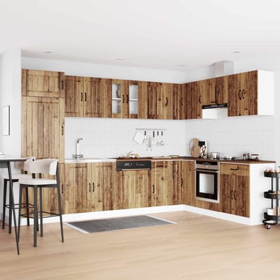 vidaXL - Waskompkast - Lucca - 2 - st - Oudhout - Bewerkt - hout