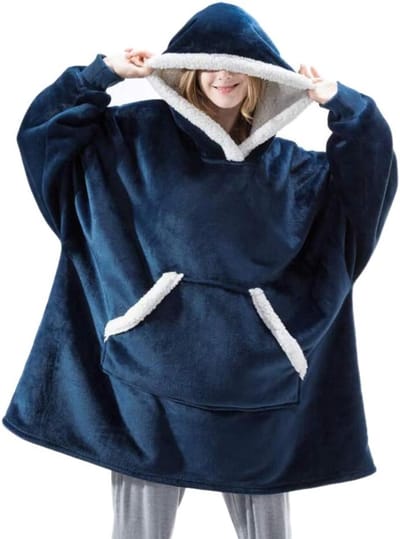 Oversized Deken Hoodie met Gigantische Zak - Ultra Zacht Teddysherpa Fleece Sweatshirt met Capuchon voor Volwassenen en Kinderen