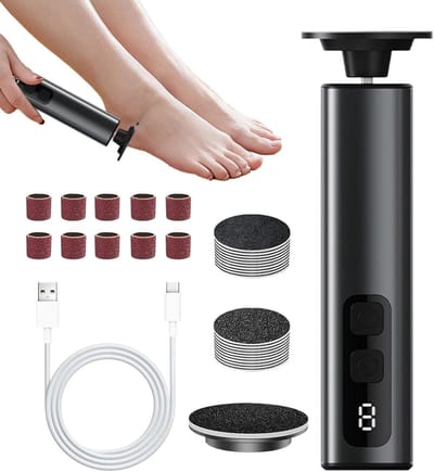 Elektrische Eeltverwijderaar - Voetvijl Pedicure - Huid Verzorgen - 9 Snelheidsstanden - 15.1 cm - Wit
