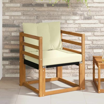 vidaXL - Buitensofa - Massief - Acacia - Hout - Natuurlijk - en - Crème