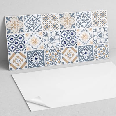 Coloray Wandpanelen Zelfklevend - Geruite mozaïekpatronen PVC Wandpaneel - 100 cm x 50 cm - Blauw Wandbekleding Zelfklevend - 1 stuk - Texturen Wandpanelen Zelfklevend - Wandbord Keuken - Wandpaneel Badkamer
