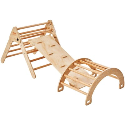 Ensemble Triangle Pikler 5 en 1 Jouets d'escalade Montessori pour tout-petits Grand Bois