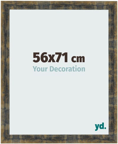 Your Decoration - Fotolijst 56x71 cm - MDF - Blauw Goud Gemeleerd - Pisa