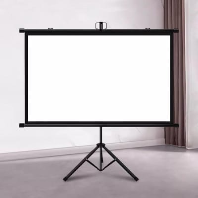 Projectiescherm Met Statief - Uitschuifbaar Scherm - Thuisbioscoop Presentatie - Anti-Kreukel PVC - 60 tot 72 Inch - Wit