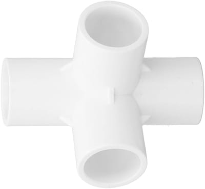 Dailygoods- PVC Fitting 4-Weg - 10 Stuks - 25mm Binnendiameter - Kunststof Connector - Lichtgewicht - Eenvoudig te Installeren