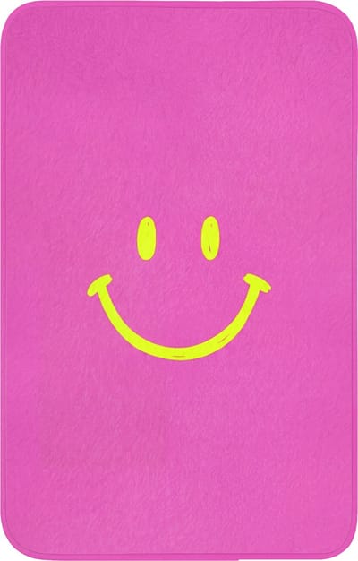 WC mat 50x80 cm - Antislip - Smiley - Vrolijk - Roze - Toiletmat - Vloermat - Douchemat - Toilet tapijt - Toiletmatten