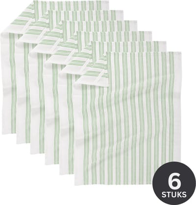 Tiseco Home Studio - Keukenhanddoek BASKET WEAVE - SET/6 - 100% katoen - met ophanglus - ultra-absorberend - sneldrogend- duurzaam materiaal - 50x70 cm - Groen