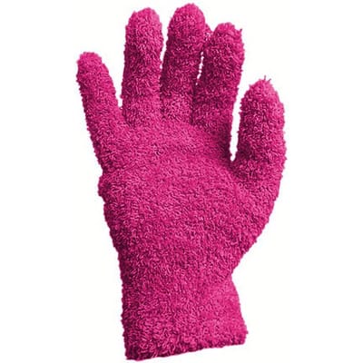 1 Pièce Gants de Nettoyage Microfibre Détailing Auto Dépoussiérage Gants de Lavage Tricotés Velours Corail Super Doux Ménage Absorbants rouge rose