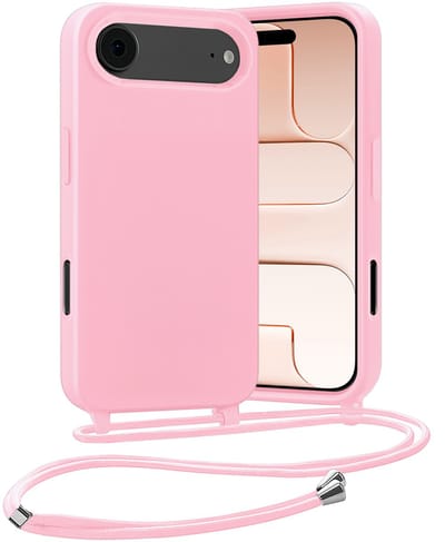 Hoesje Geschikt voor iPhone Air Hoes Met Telefoonketting - Backcover Geschikt voor iPhone Air Case Met Koord - Lichtroze