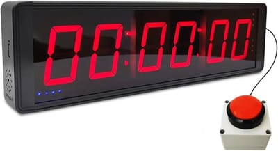 6 Digit Competitie Timer - Stopwatch Knop - Fitness Training Interval Timer - LED Digitale Wandklok - Ideaal voor Gym - Spel - Snelheidsracen (Grootte: 2.3 Inch)