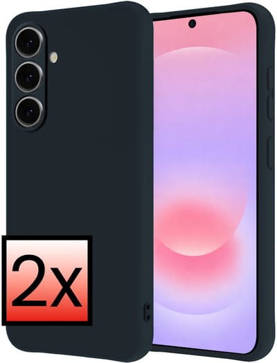 Hoesje - 2 Stuks - Geschikt voor Samsung Galaxy A37 - Sterk & Shockproof - Case Siliconen - Back Cover - Telefoon Hoes - Donkerblauw