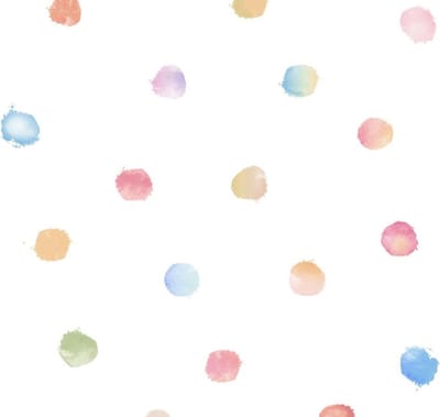 GEKLEURDE STIPPEN BEHANG | Kinderkamer - bont wit blauw geel rood - A.S. Création Little Love