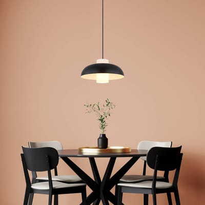 Globo - hanglamp - LOWE - zwart - metaal - Ø 38cm - E27 - 15755S
